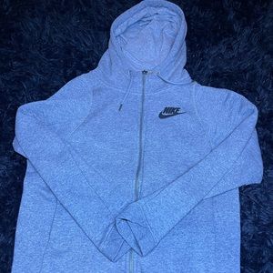 Gray Nike Zip Up w/ Hood